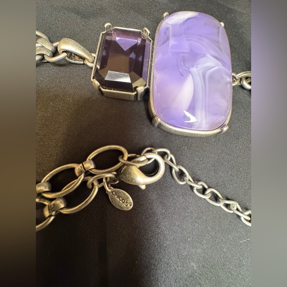 Chico’s Purple Stone and Silver Necklace - Picture 6 of 8